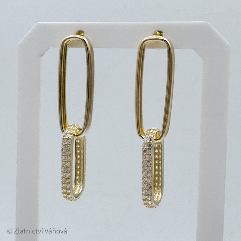 Pozlacené visací náušnice na puzetu